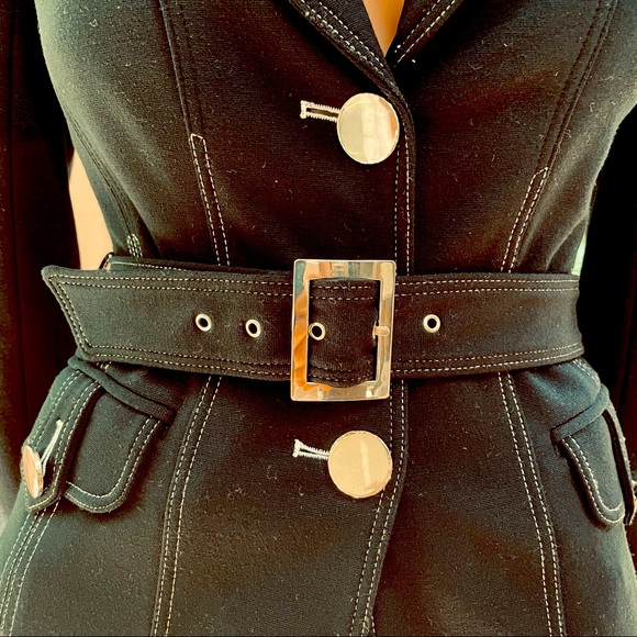 Cache Contour Collection Belted Jacket Black Sz S - Picture 5 of 16